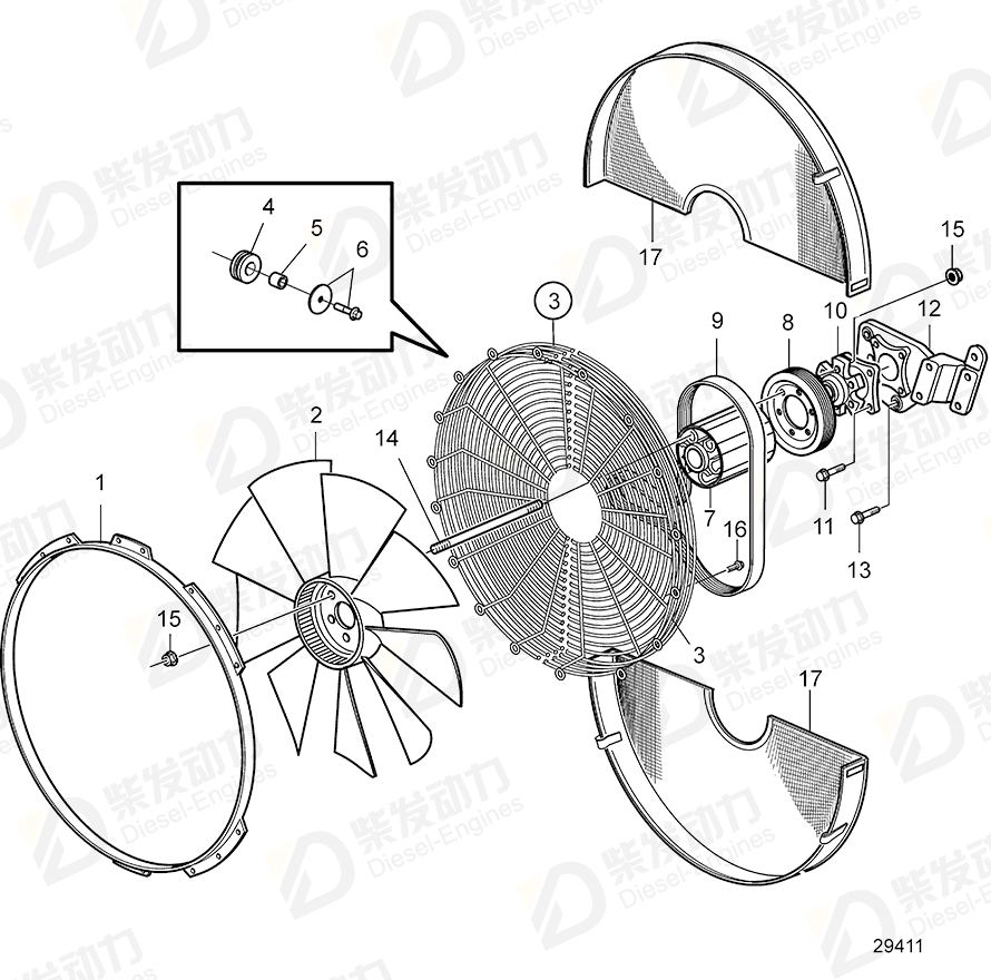 volvo penta Pulley 3829957 Drawing volvo penta Pulley 3829957 Drawing